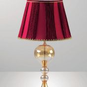 Настольная лампа с ярким абажуром