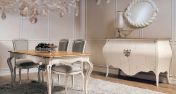 Прямоугольный стол со стульями и комодом коллекции Living Bianco